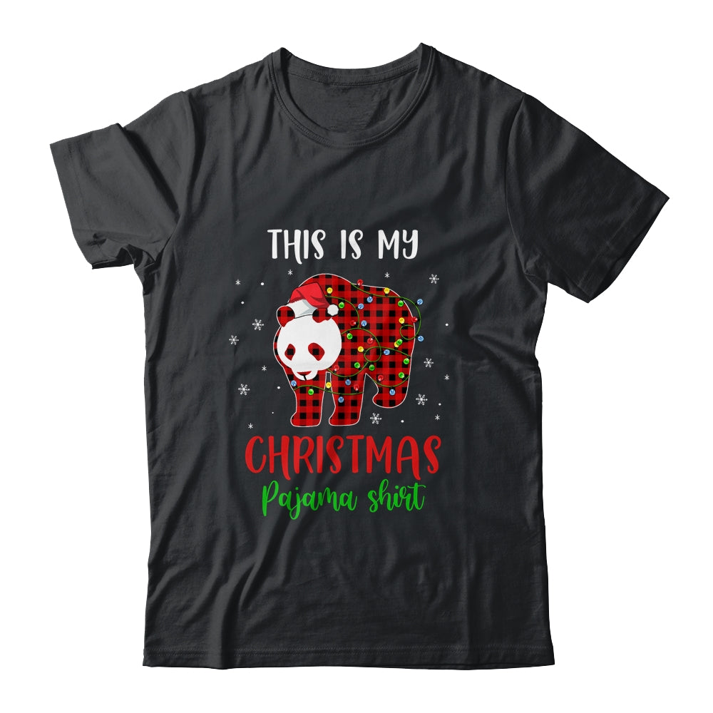 This Is My Christmas Pajama Shirt Panda Bear Red Plaid T-Shirt & Sweatshirt | Teecentury.com
