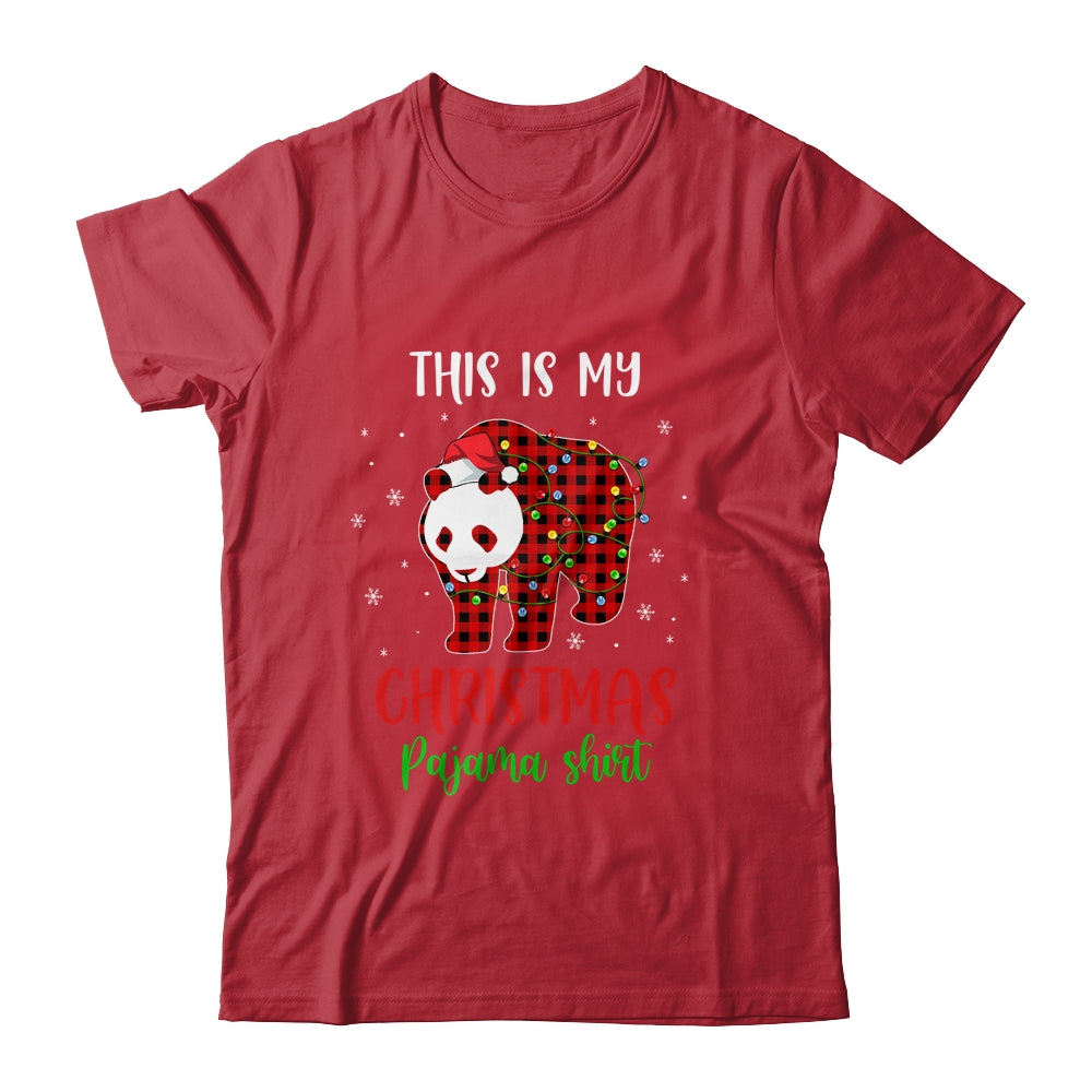 This Is My Christmas Pajama Shirt Panda Bear Red Plaid T-Shirt & Sweatshirt | Teecentury.com