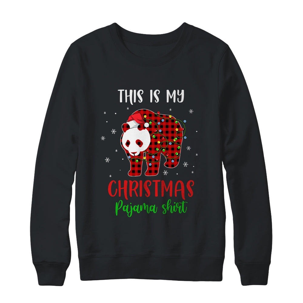 This Is My Christmas Pajama Shirt Panda Bear Red Plaid T-Shirt & Sweatshirt | Teecentury.com