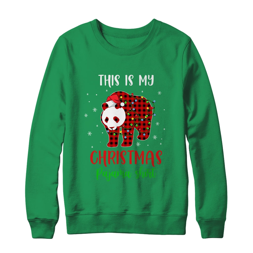 This Is My Christmas Pajama Shirt Panda Bear Red Plaid T-Shirt & Sweatshirt | Teecentury.com