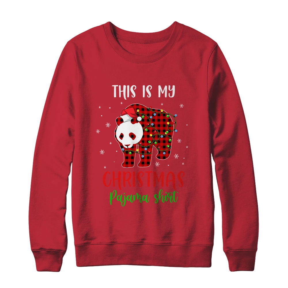 This Is My Christmas Pajama Shirt Panda Bear Red Plaid T-Shirt & Sweatshirt | Teecentury.com