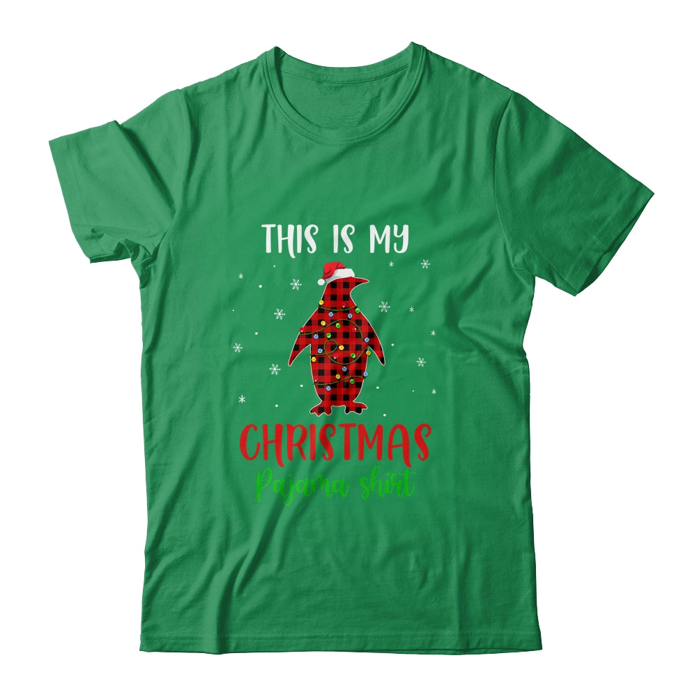 This Is My Christmas Pajama Shirt Penguin Red Plaid T-Shirt & Sweatshirt | Teecentury.com