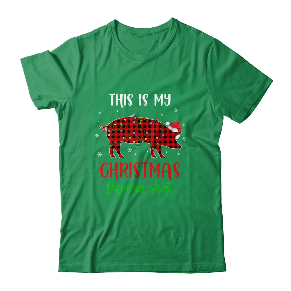 This Is My Christmas Pajama Shirt Pig Red Plaid T-Shirt & Sweatshirt | Teecentury.com