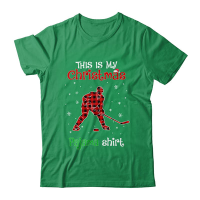 This Is My Christmas Pajama Shirt Red Plaid Hockey T-Shirt & Sweatshirt | Teecentury.com