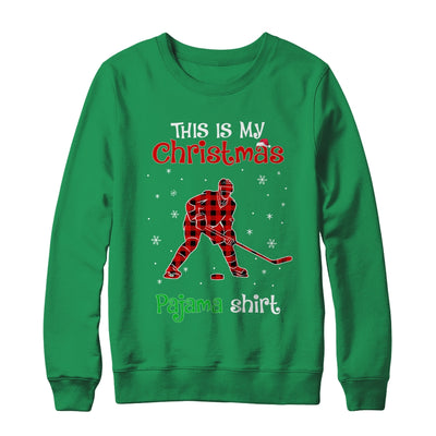 This Is My Christmas Pajama Shirt Red Plaid Hockey T-Shirt & Sweatshirt | Teecentury.com