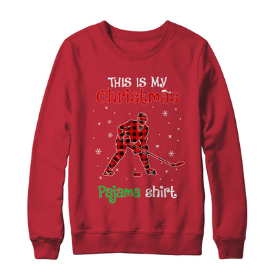 This Is My Christmas Pajama Shirt Red Plaid Hockey T-Shirt & Sweatshirt | Teecentury.com