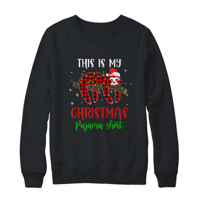 This Is My Christmas Pajama Shirt Sloth Red Plaid T-Shirt & Sweatshirt | Teecentury.com