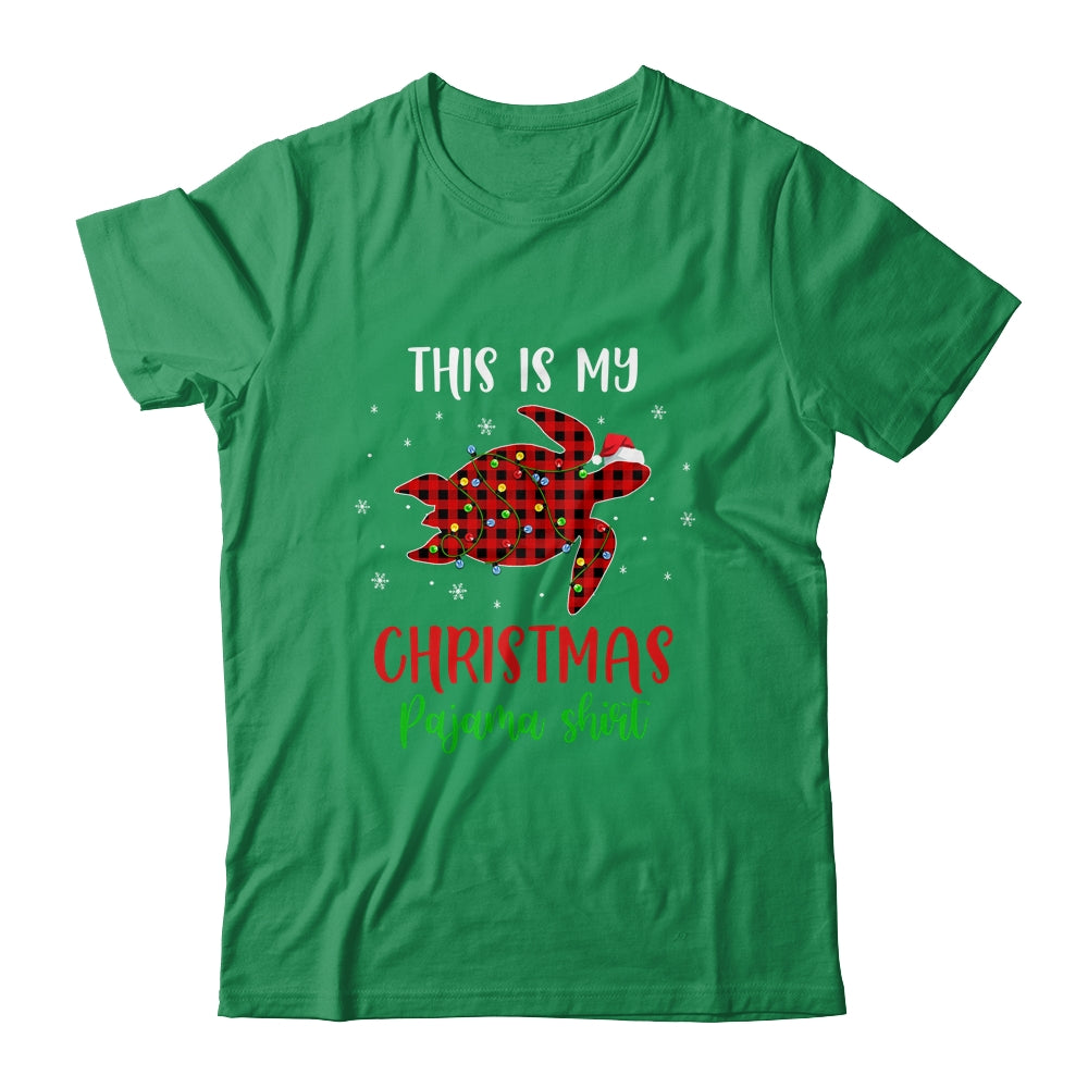 This Is My Christmas Pajama Shirt Turtle Red Plaid T-Shirt & Sweatshirt | Teecentury.com