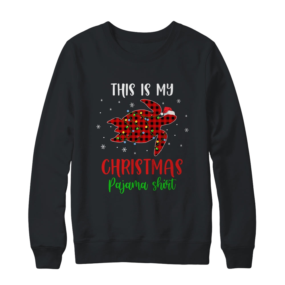 This Is My Christmas Pajama Shirt Turtle Red Plaid T-Shirt & Sweatshirt | Teecentury.com