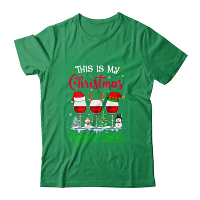 This Is My Christmas Pajama Wine Glass Lover Drinking T-Shirt & Sweatshirt | Teecentury.com