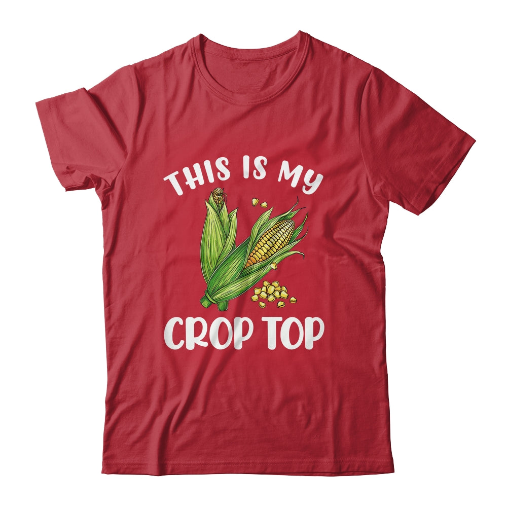 Funny 'This Is My Crop Top' Corn Graphic T-Shirt For Women - Casual Short Sleeve Tee