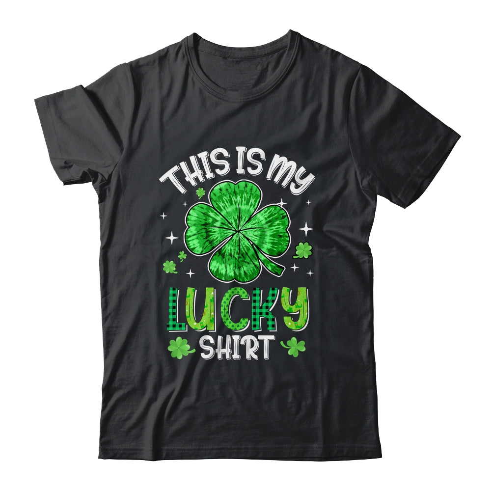 This Is My Lucky Shirt St Patricks Day Shamrock Tie Dye Shirt & Hoodie | teecentury
