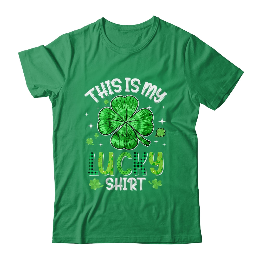 This Is My Lucky Shirt St Patricks Day Shamrock Tie Dye Shirt & Hoodie | teecentury