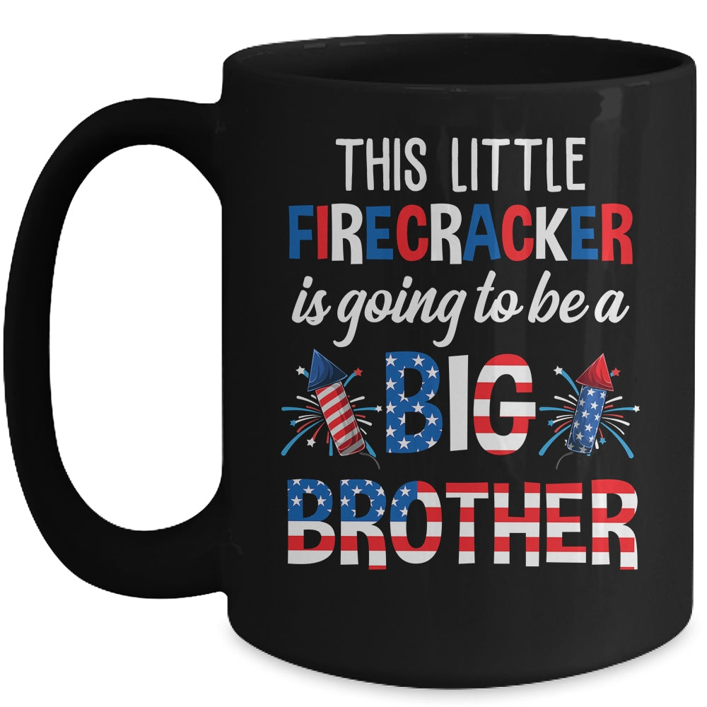 This Little Firecracker Is Going To Be Big Brother 4th July Mug | teecentury
