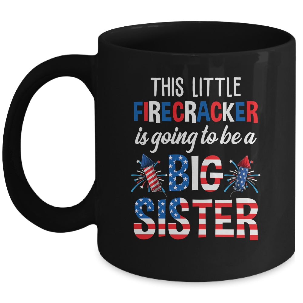 This Little Firecracker Is Going To Be Big Sister 4th July Mug | teecentury