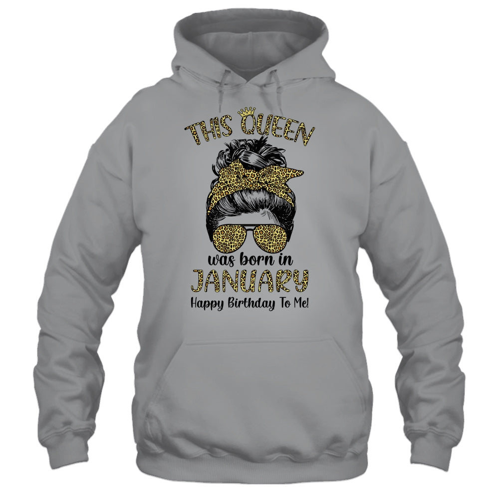 This Queen Was Born In January Happy Birthday To Me Leopard T-Shirt & Tank Top | Teecentury.com