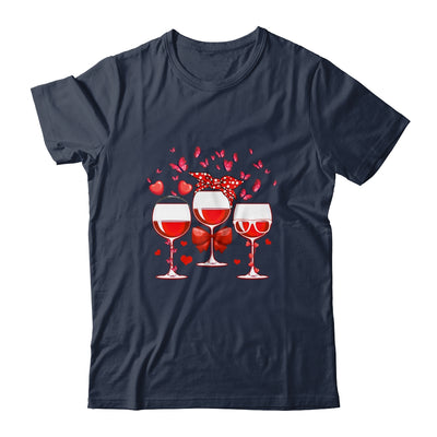 Three Glasses Wine Heart Funny Couple Valentines Day T-Shirt & Tank Top | Teecentury.com