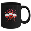 Three Glasses Wine Heart Funny Couple Valentines Day Mug Coffee Mug | Teecentury.com