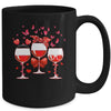 Three Glasses Wine Heart Funny Couple Valentines Day Mug Coffee Mug | Teecentury.com