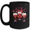 Three Glasses Wine Heart Funny Couple Valentines Day Mug Coffee Mug | Teecentury.com