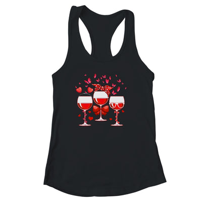 Three Glasses Wine Heart Funny Couple Valentines Day T-Shirt & Tank Top | Teecentury.com