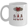 Three Gnomes Balloon Hearts Buffalo Plaid Leopard Valentines Mug Coffee Mug | Teecentury.com
