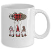 Three Gnomes Balloon Hearts Buffalo Plaid Leopard Valentines Mug Coffee Mug | Teecentury.com