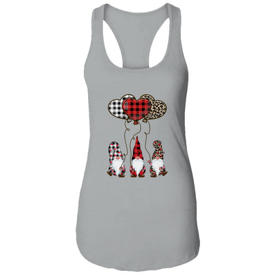 Three Gnomes Balloon Hearts Buffalo Plaid Leopard Valentines T-Shirt & Tank Top | Teecentury.com