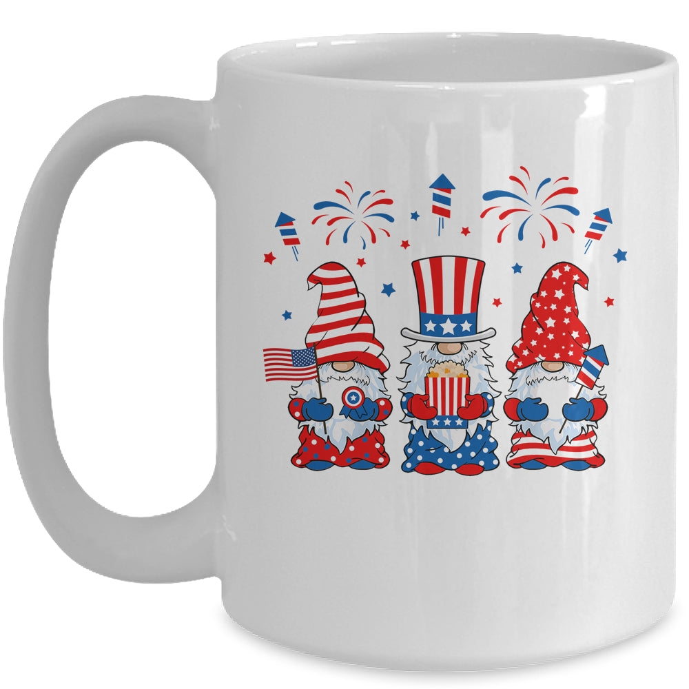 Three Gnomes Celebrating Independence Day 4th Of July Mug Coffee Mug | Teecentury.com