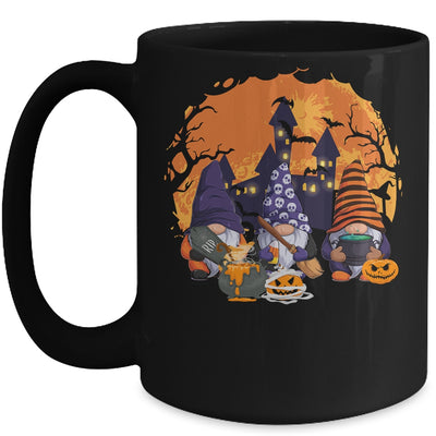 Three Gnomes Happy Halloween Fall Candy Corn Pumpkin Mug | teecentury