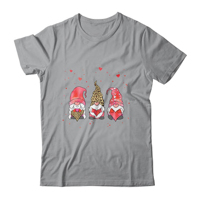 Three Gnomes Holding Heart Leopard Happy Valentine's Day T-Shirt & Tank Top | Teecentury.com