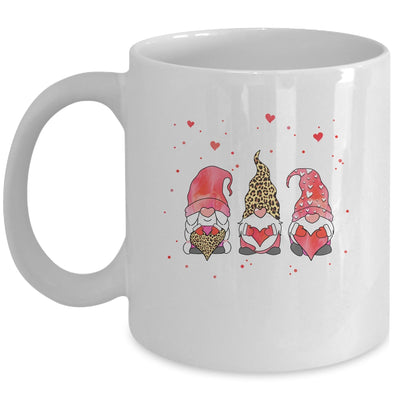 Three Gnomes Holding Heart Leopard Happy Valentine's Day Mug Coffee Mug | Teecentury.com