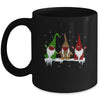 Three Gnomes Wearing Christmas Mask Buffalo Plaid Leopard Mug Coffee Mug | Teecentury.com