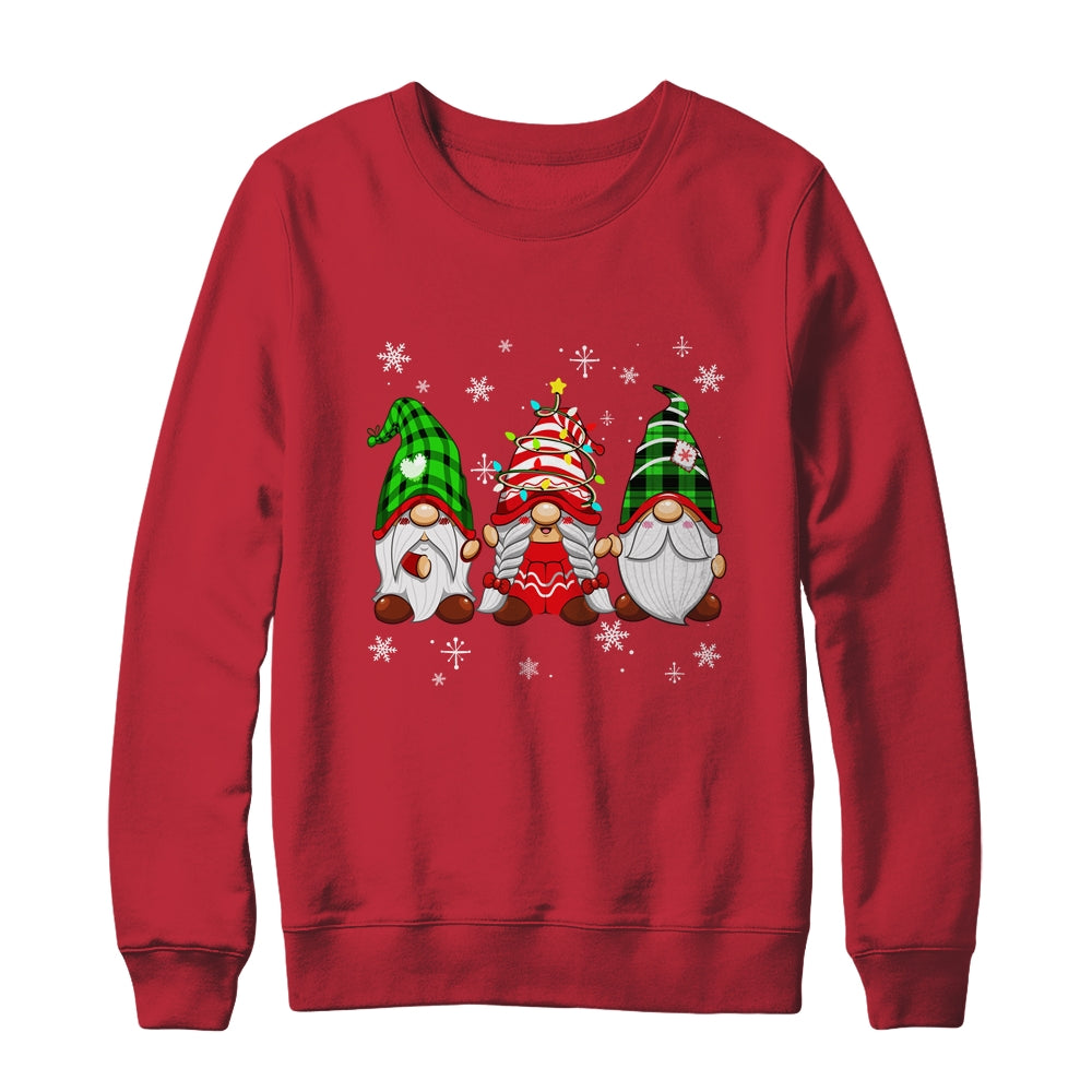 Three Gnomies Red Plaid Buffalo Costume Gnome Christmas Shirt & Sweatshirt | teecentury