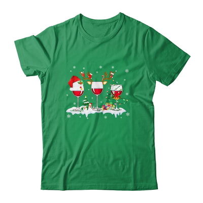 Three Wine Glasses Santa Hat Christmas Wine Lover Xmas T-Shirt & Sweatshirt | Teecentury.com
