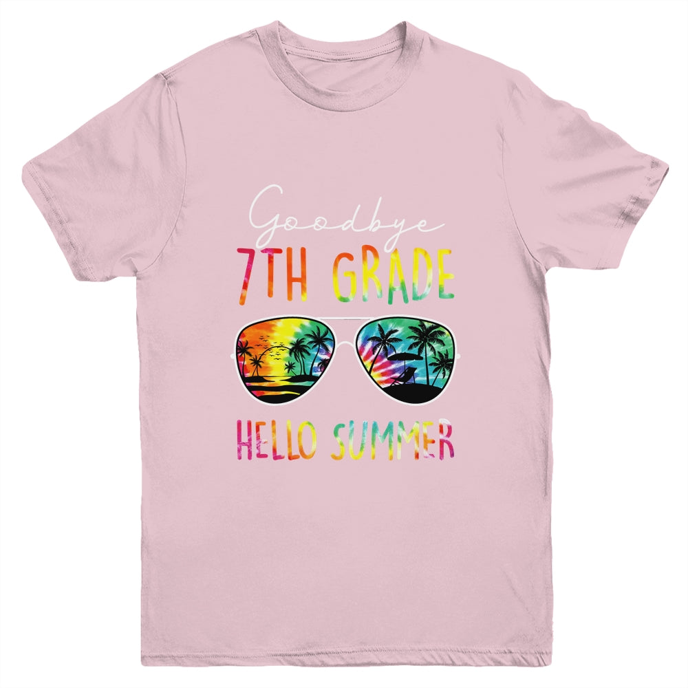 Tie Dye Goodbye 7th Grade Hello Summer Last Day Of School Youth Shirt | teecentury