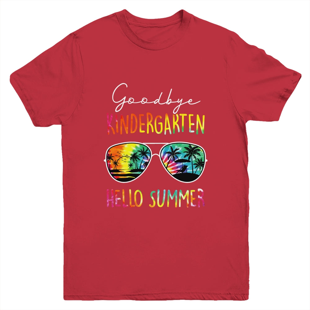 Tie Dye Goodbye Kindergarten Hello Summer Last Day Of School Youth Shirt | teecentury