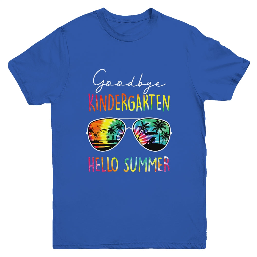 Tie Dye Goodbye Kindergarten Hello Summer Last Day Of School Youth Shirt | teecentury