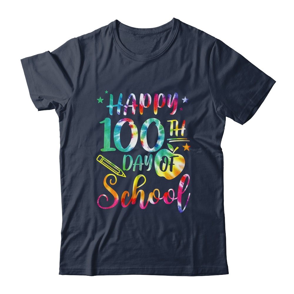 Tie Dye Happy 100th Day Of School Teacher Student 100 Days Shirt & Hoodie | teecentury