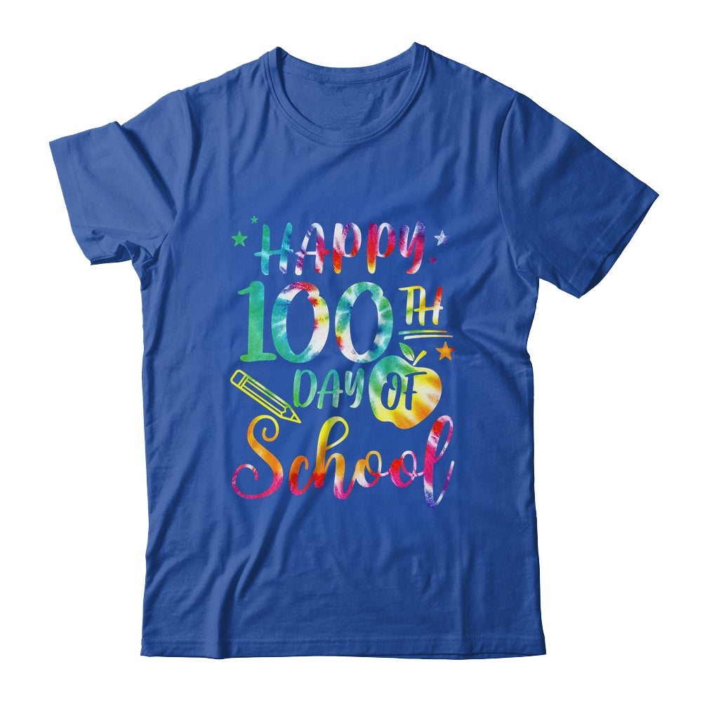Tie Dye Happy 100th Day Of School Teacher Student 100 Days Shirt & Hoodie | teecentury