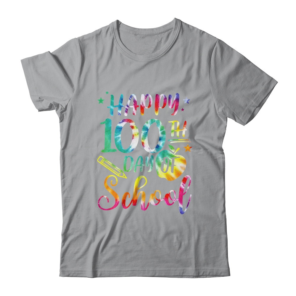 Tie Dye Happy 100th Day Of School Teacher Student 100 Days Shirt & Hoodie | teecentury