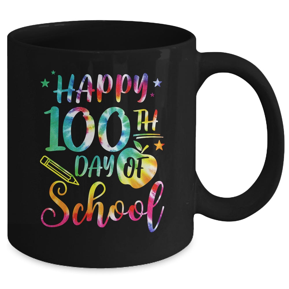 Tie Dye Happy 100th Day Of School Teacher Student 100 Days Mug | teecentury