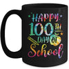 Tie Dye Happy 100th Day Of School Teacher Student 100 Days Mug | teecentury