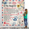 Personalized To My Daughter From Mom Dad Blanket Letter Airmail The Strength Of My Love For You Daughter Birthday Christmas Customized Fleece Blanket Blanket | Teecentury.com