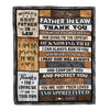 To My Father In Law Blanket From Daughter In Law Wood Thank You Like A Second Father For Fathers Day Birthday Christmas Customized Bed Fleece Throw Blanket | teecentury