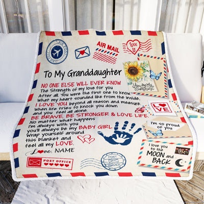 Personalized To My Granddaughter From Grandma Nana Blanket Letter Airmail The Strength Of My Love For You Granddaughter Birthday Christmas Fleece Blanket Blanket | Teecentury.com