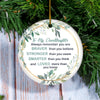 To My Granddaughter Ornament from Grandma Grandpa Mimi Always Remember You are Braver Stronger Smarter for Granddaughter Christmas Tree Ornament Ornament | Teecentury.com