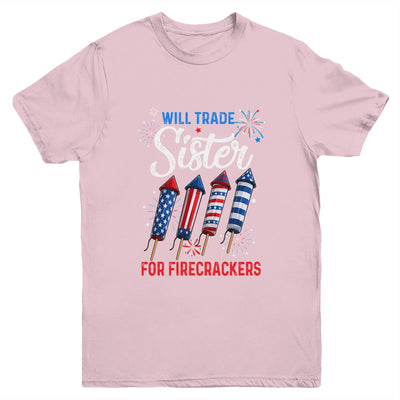 Trade Sister For Firecrackers Funny Boys 4th Of July Youth Shirt | teecentury