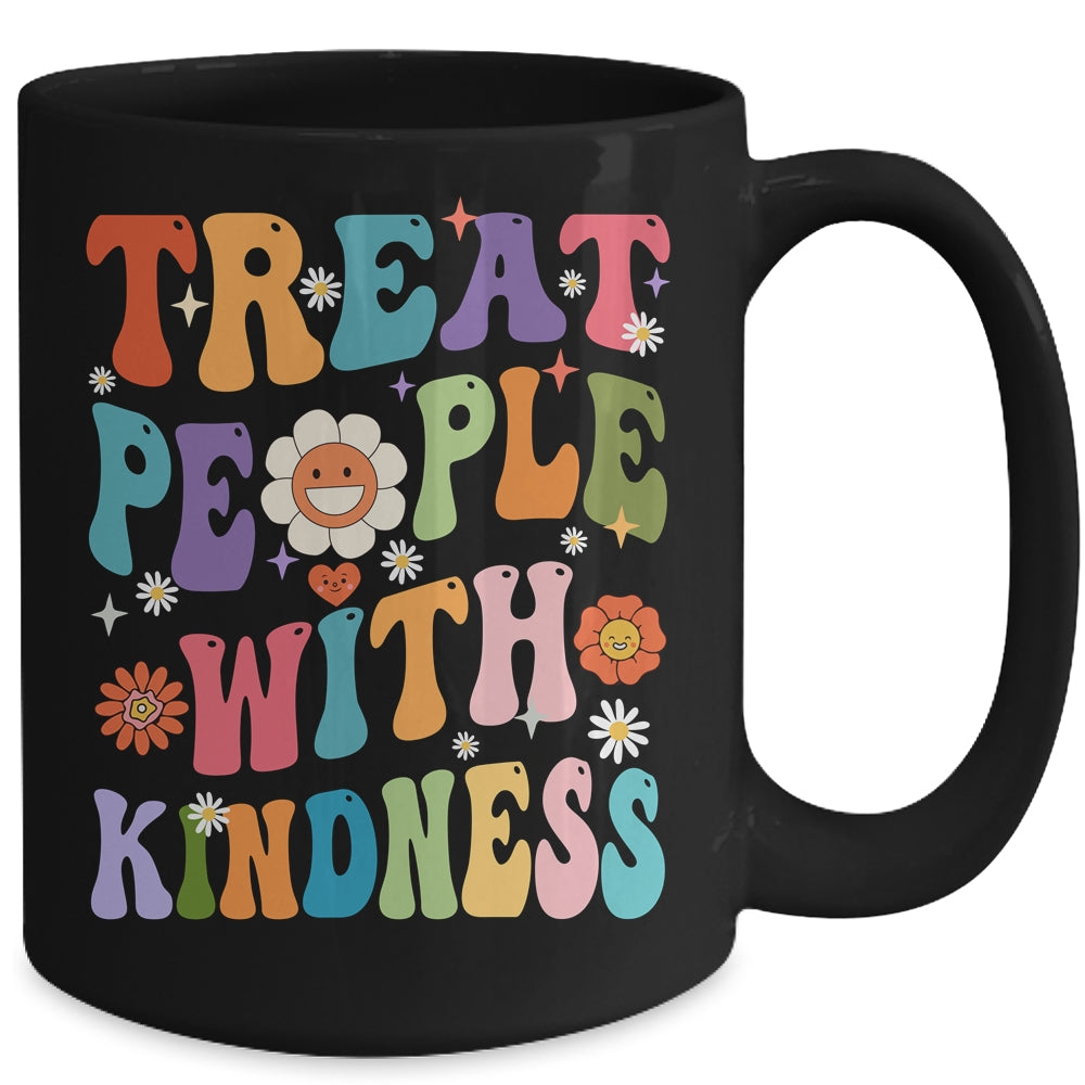 Treat People With Kindness Positive Mindset Groovy Women Mug | teecentury