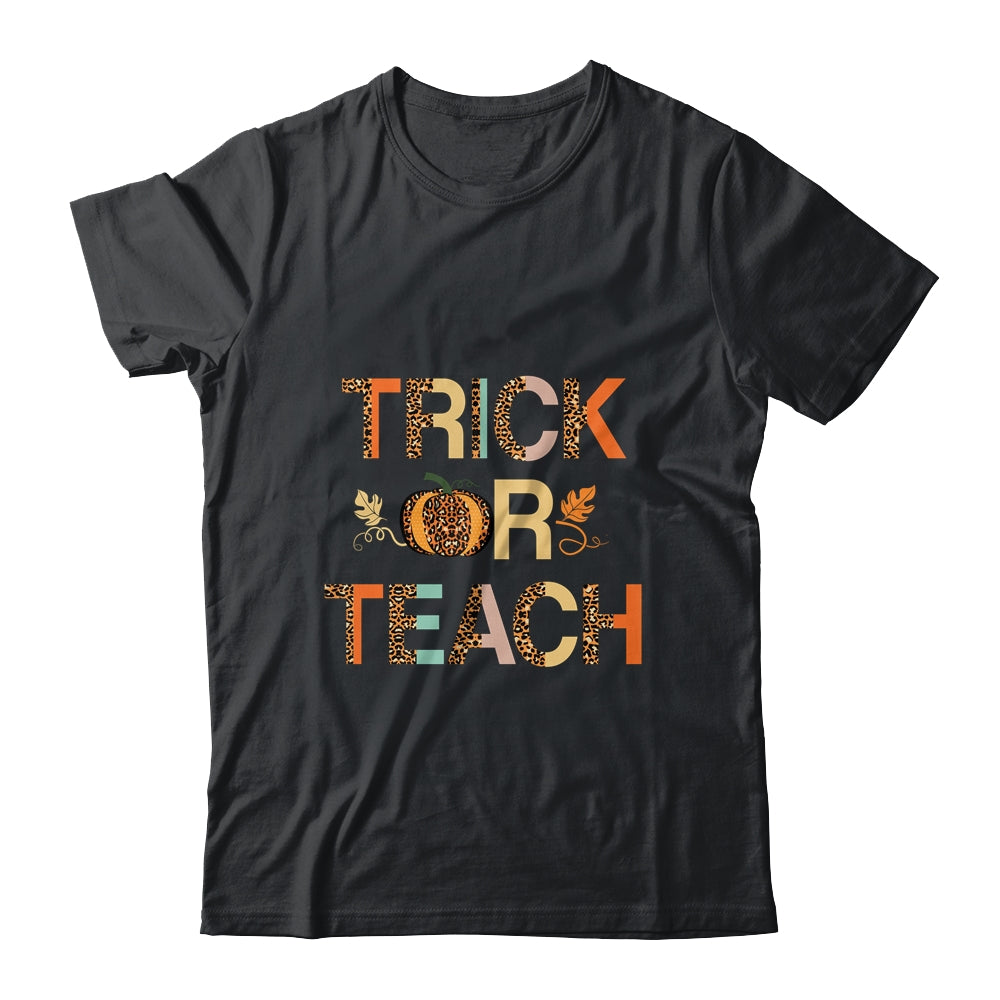 Trick Or Teach Cute Leopard Pumpkin Halloween T-Shirt & Hoodie | Teecentury.com